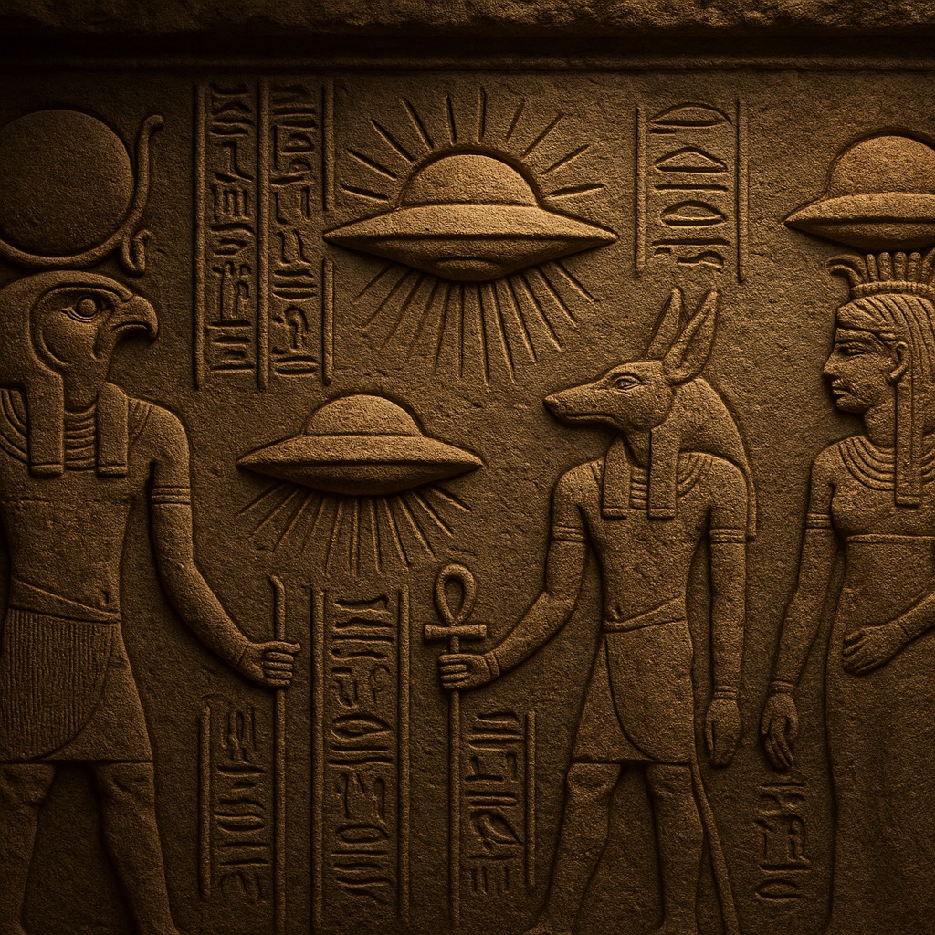 UFO説の元になった壁画の再現イメージ(太陽神図像)